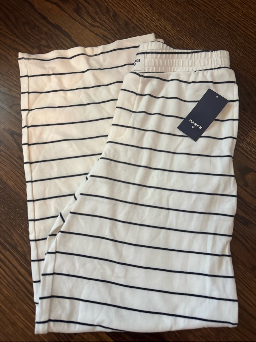 Parke White & Navy Striped Women’s Lounge Pants- Size Small
